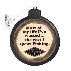 Ohio Wholesale 2006 Jeff Foxworthy Ornament 3.5 x 4-inch Navy Blue Wood Fishing
